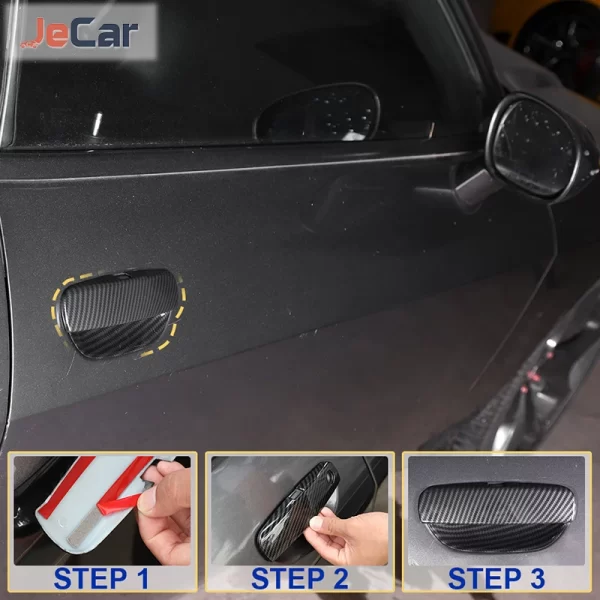 JeCar Car Door Outer Grab Handle Bowl Decoration Cover Trim Sticker For Dodge Challenger 2015 up ABS Exterior Accessories - Image 3