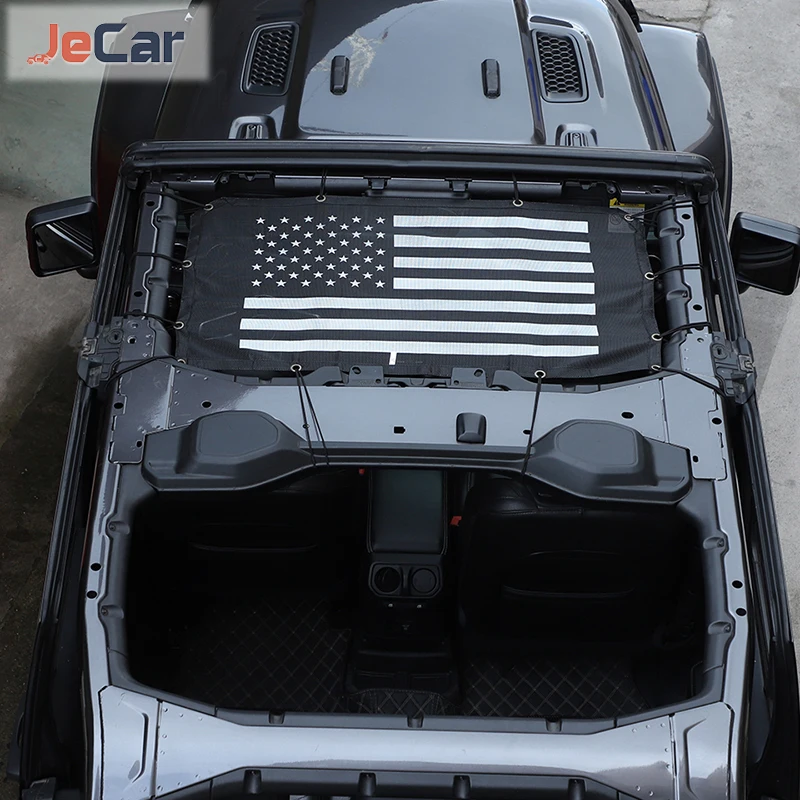 JeCar Car Top Roof Sunshade Cover Front Door 0Heat insulation Net Mesh For Jeep Wrangler JL / Gladiator JT 2018 up Accessories - Image 3