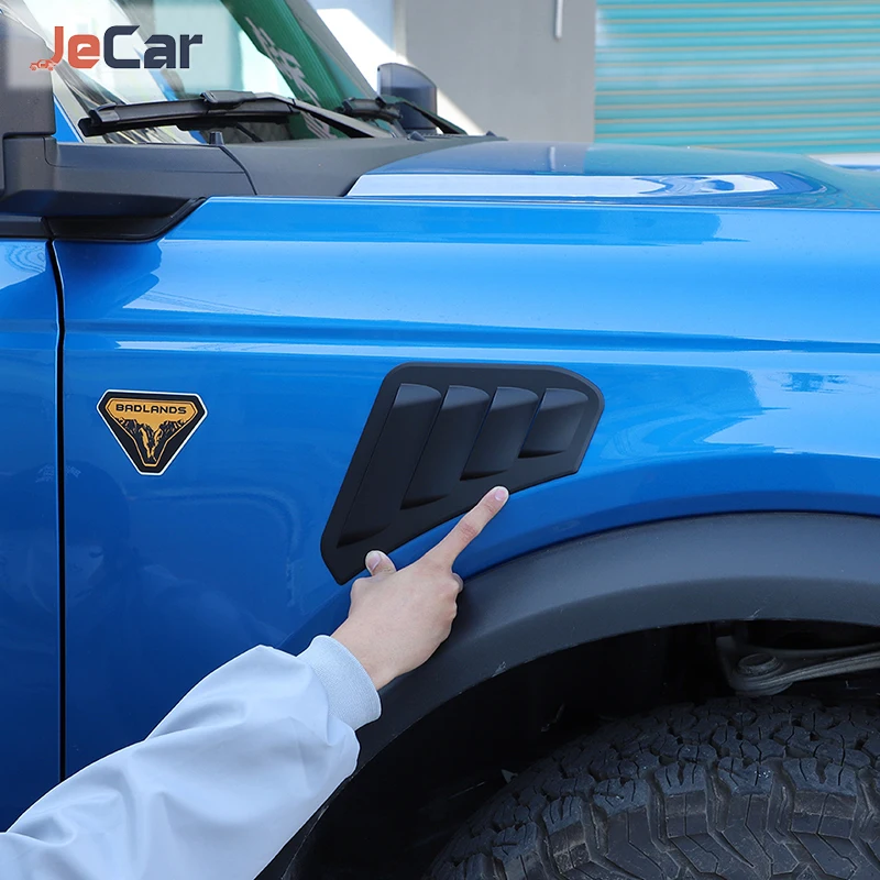 JeCar Car Leaf Grid Board Front Air Vent Fender Decoration Cover Sticker For Ford Bronco 2021 up Exterior Accessories - Image 5