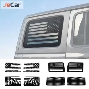 JeCar PVC Rear Window Sticker Decoration Trim Sticker For Jeep Wrangler JL 2018 Up Car Interior Accessories