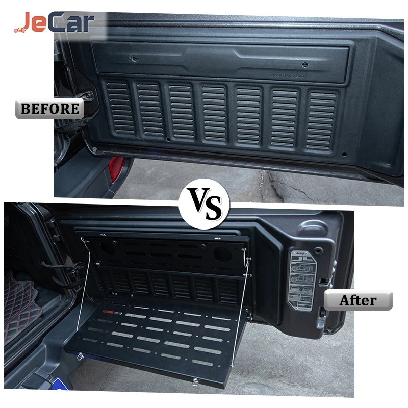 JeCar Car Rear Racks Tailgate Storage Table Trunk Organizer Foldable Shelf For Jeep Wrangler JL 2018+ Interior Accessories - Image 4