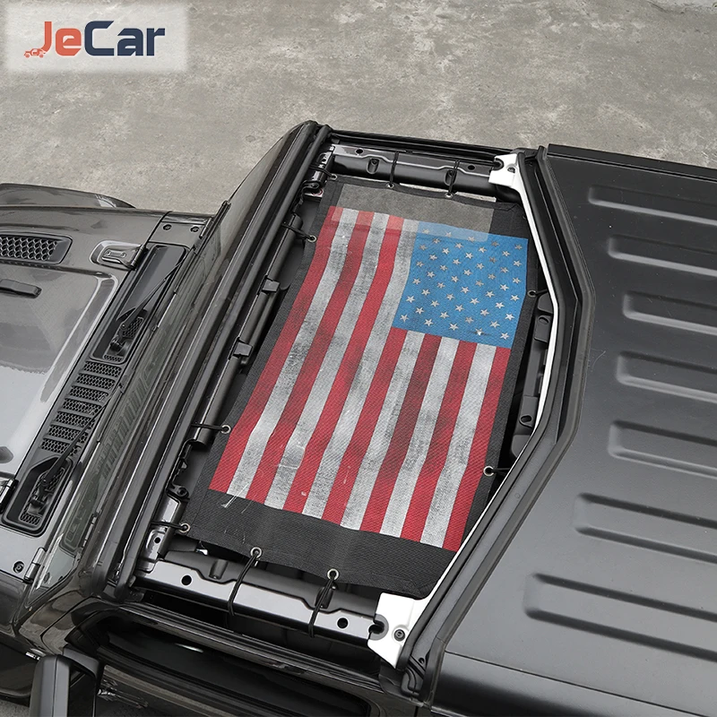 JeCar Car Top Roof Sunshade Cover Front Door 0Heat insulation Net Mesh For Jeep Wrangler JL / Gladiator JT 2018 up Accessories - Image 2