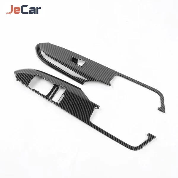 JeCar ABS Car Windows Lifting Control Panel Decor Cover Protector Carbon Fiber Sticker For Ford Mustang 2015UP Inner Accessories - Image 2