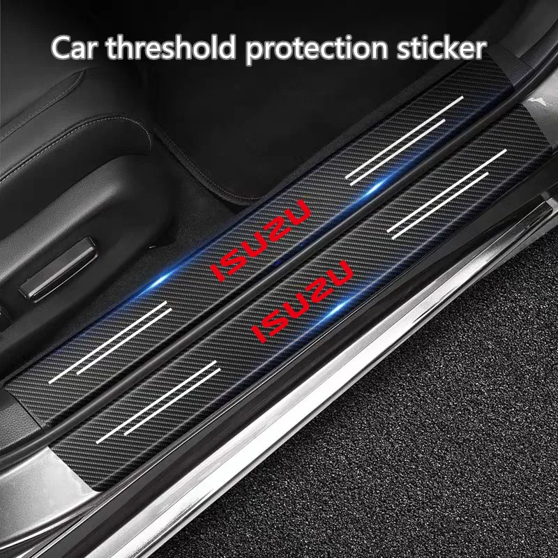 Carbon Fiber Car Door Threshold Sticker Auto Trunk Protective Strip for Isuzu D-MAX D MAX Dmax I II WFR VAN NFR ATV TROOPER
