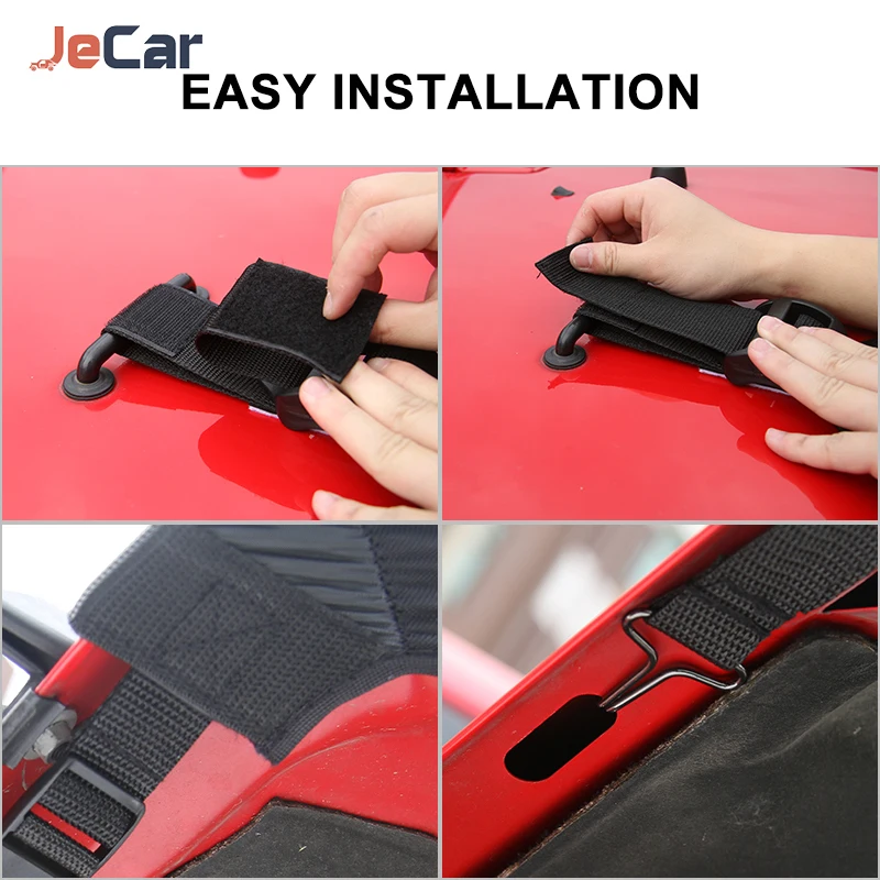 JeCar Canvas Car Front Hood Cover Protector Accessories for Jeep Wrangler JK 2007-2017 Exterior Engine Cover Car Styling - Image 6
