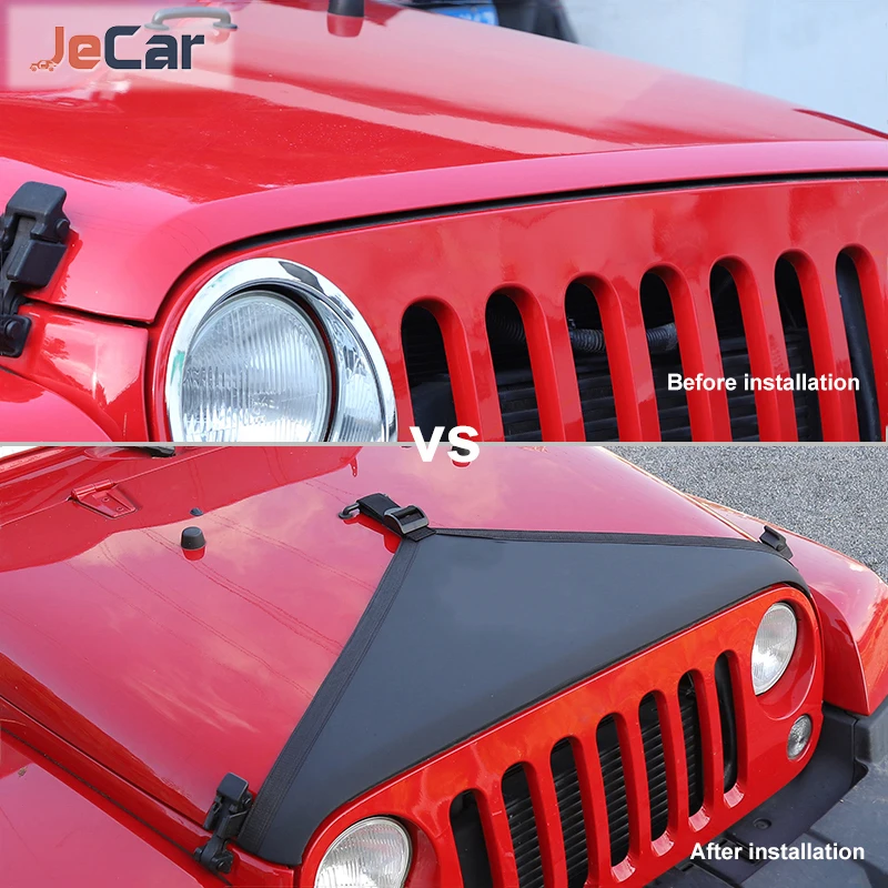 JeCar Canvas Car Front Hood Cover Protector Accessories for Jeep Wrangler JK 2007-2017 Exterior Engine Cover Car Styling - Image 5