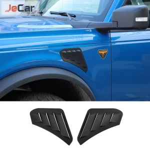 JeCar Car Leaf Grid Board Front Air Vent Fender Decoration Cover Sticker For Ford Bronco 2021 up Exterior Accessories