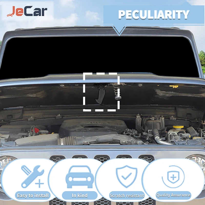 JeCar Iron For Jeep Wrangler JL / JT Gladiator 2018 UP Hook Of The Engine Hood Of The Car Engine Parts And Accessories - Image 4