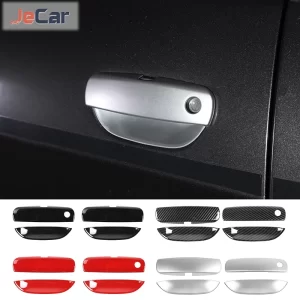 JeCar Car Door Outer Grab Handle Bowl Decoration Cover Trim Sticker For Dodge Challenger 2015 up ABS Exterior Accessories