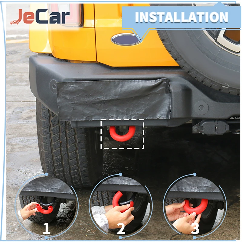 JeCar Car Rear Bumper Tow Hook Cover For Ford Bronco 2021 UP Automotive Exterior Tow Hook Cover Accessories - Image 2