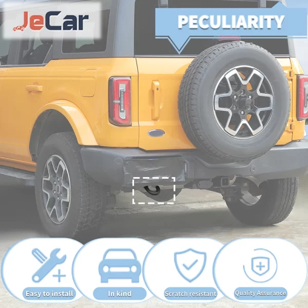 JeCar Car Rear Bumper Tow Hook Cover For Ford Bronco 2021 UP Automotive Exterior Tow Hook Cover Accessories - Image 5