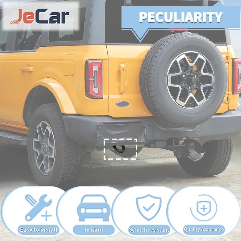 JeCar Car Rear Bumper Tow Hook Cover For Ford Bronco 2021 UP Automotive Exterior Tow Hook Cover Accessories - Image 5