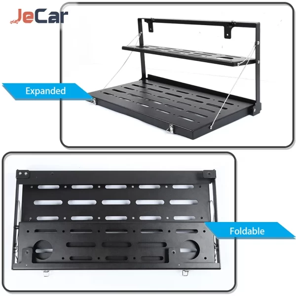 JeCar Car Rear Racks Tailgate Storage Table Trunk Organizer Foldable Shelf For Jeep Wrangler JL 2018+ Interior Accessories - Image 3