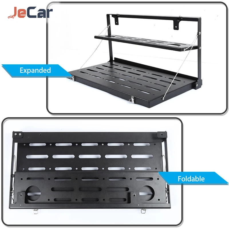 JeCar Car Rear Racks Tailgate Storage Table Trunk Organizer Foldable Shelf For Jeep Wrangler JL 2018+ Interior Accessories - Image 3
