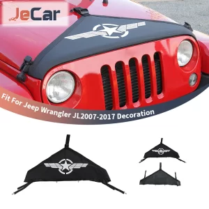 JeCar Canvas Car Front Hood Cover Protector Accessories for Jeep Wrangler JK 2007-2017 Exterior Engine Cover Car Styling