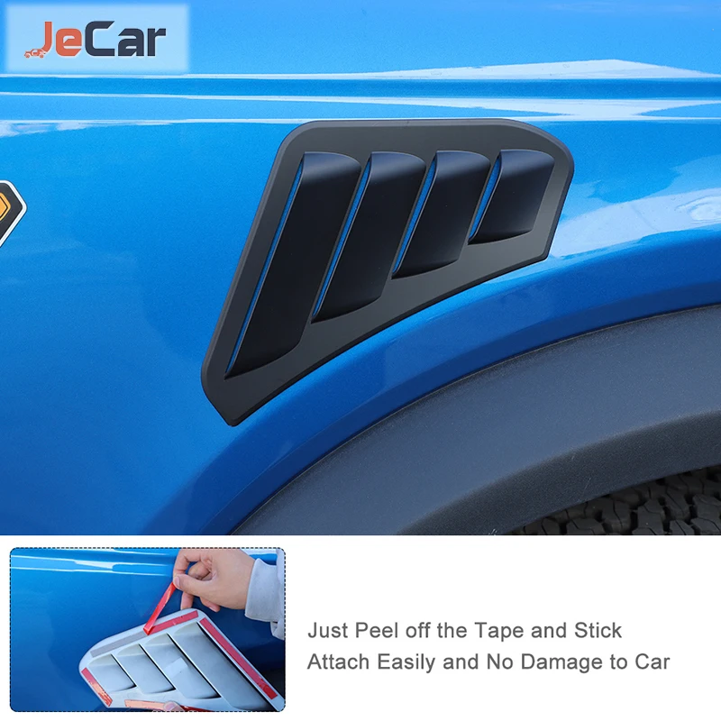 JeCar Car Leaf Grid Board Front Air Vent Fender Decoration Cover Sticker For Ford Bronco 2021 up Exterior Accessories - Image 3