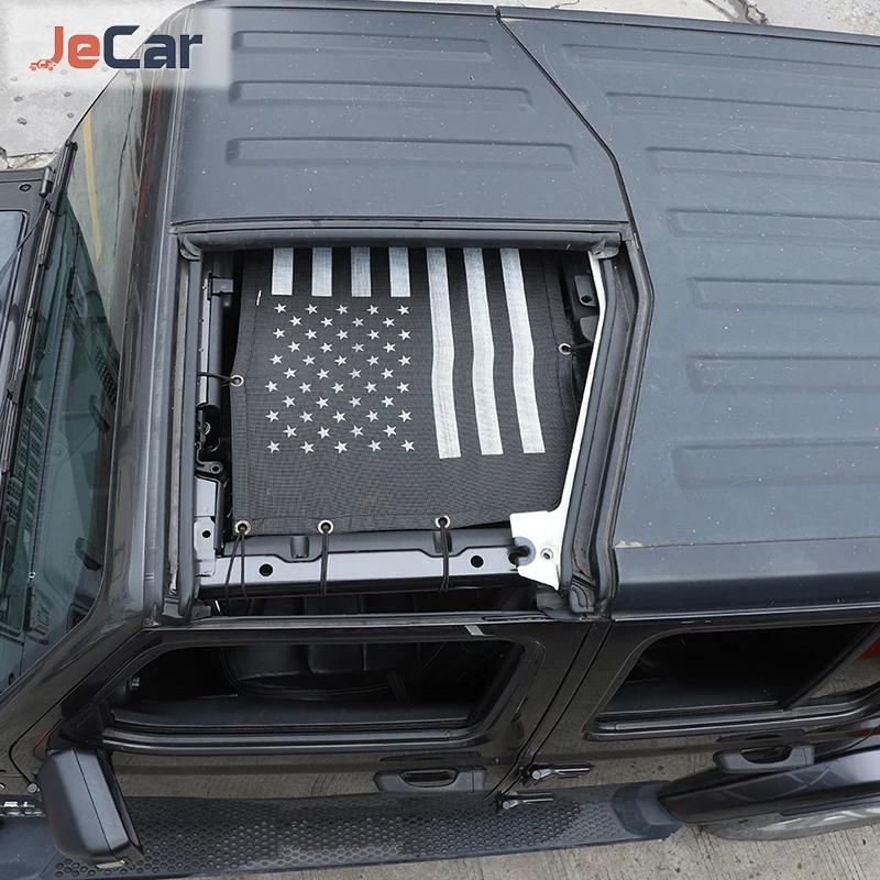 JeCar Car Top Roof Sunshade Cover Front Door 0Heat insulation Net Mesh For Jeep Wrangler JL / Gladiator JT 2018 up Accessories - Image 4