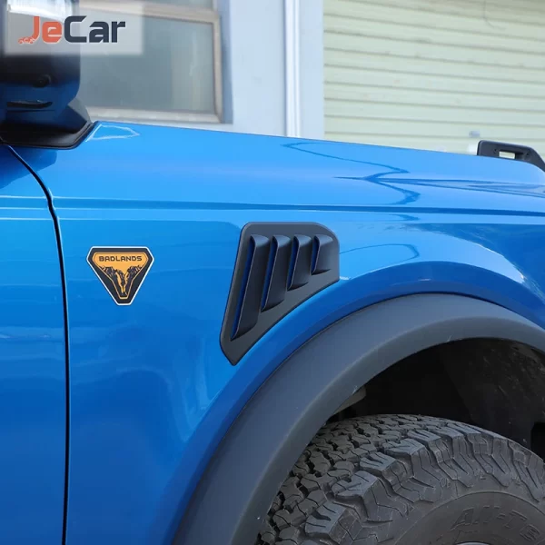 JeCar Car Leaf Grid Board Front Air Vent Fender Decoration Cover Sticker For Ford Bronco 2021 up Exterior Accessories - Image 4
