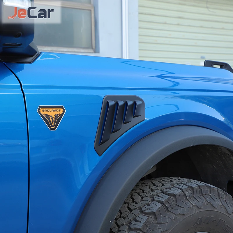 JeCar Car Leaf Grid Board Front Air Vent Fender Decoration Cover Sticker For Ford Bronco 2021 up Exterior Accessories - Image 4